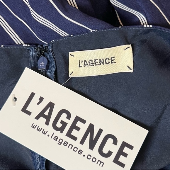 NWT L’AGENCE Silk Stripe Wide Leg Square Neck Sleeveless High Rise Jumpsuit XS - Picture 10 of 12